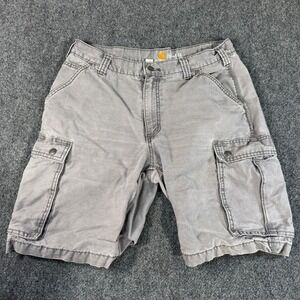 Carhartt Relaxed Fit Men's Gray Cargo Shorts Size 34